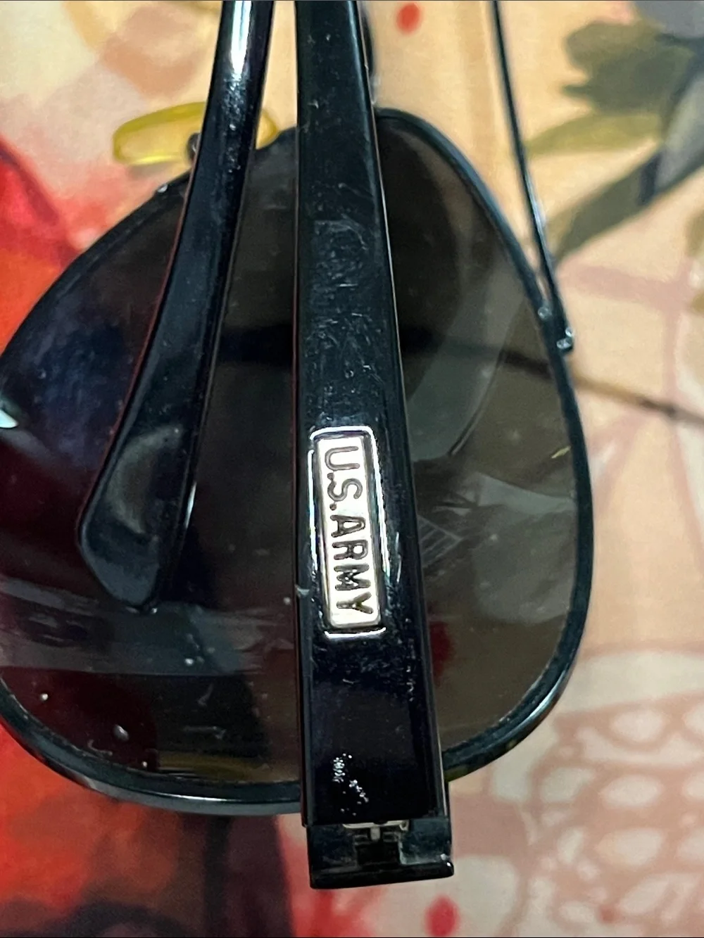 U.S. Army Black Sunglasses with Gold Nose Pads